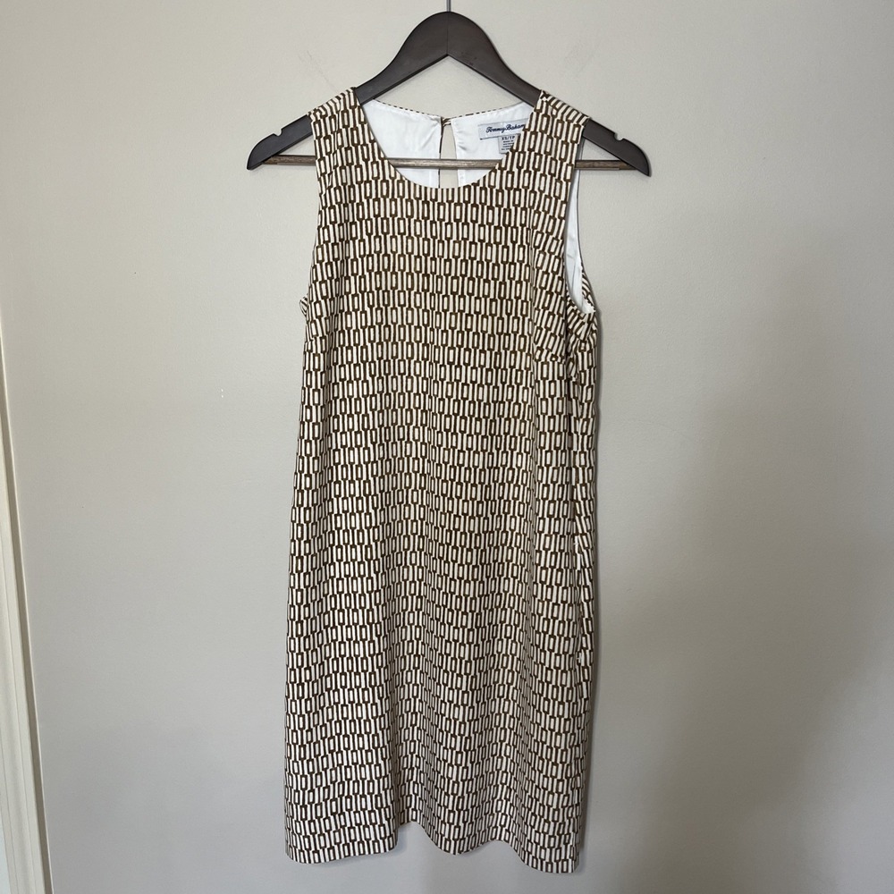 Tommy Bahama Island Key Brown Sugar Sleeveless Shift Dress 100% Silk XS - Picture 2 of 9